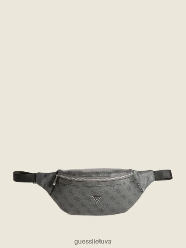 vyrų GUESS 6NLN3235 priedas juodas gėlių raštas vezzola išmanusis diržinis krepšys