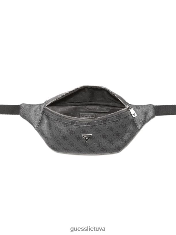 vyrų GUESS 6NLN3235 priedas juodas gėlių raštas vezzola išmanusis diržinis krepšys